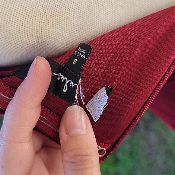 Lulu's Glamorous Celebrations Wine Red Velvet Strapless Tulip Dress NWOT - Picture 12 of 13